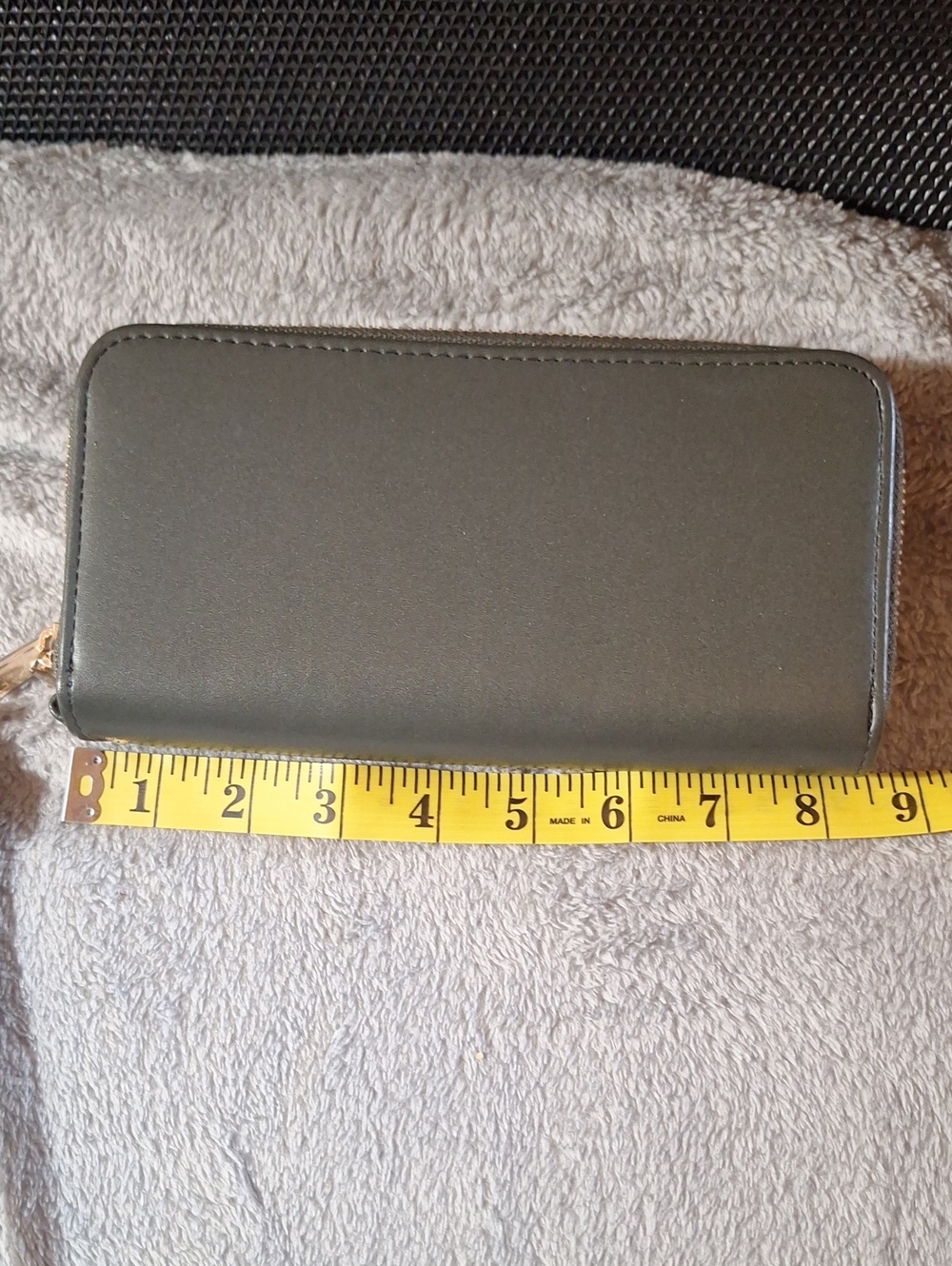Sleek Zip Around Wallet in Olive Green